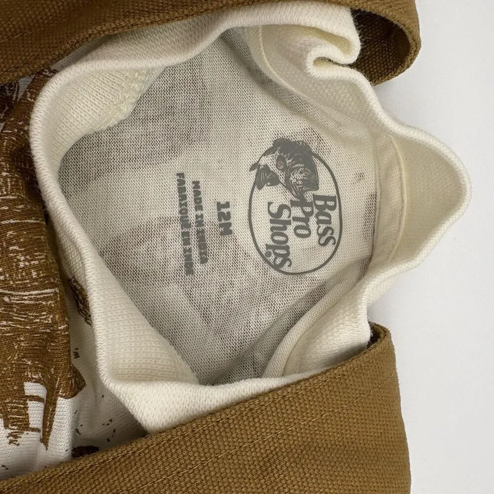 Bass Pro Shops Unisex Baby 9-12M 2pc Western Overall & Graphic Tee Set